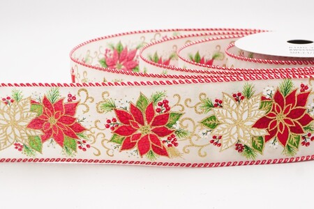 Vitta Ligata Floralis Poinsettiae Cremoris et Rubrae Metallicae_KW0441GC-2-2